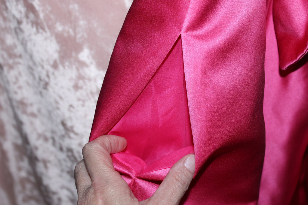 Pink Satin Mini Dress with removable bow