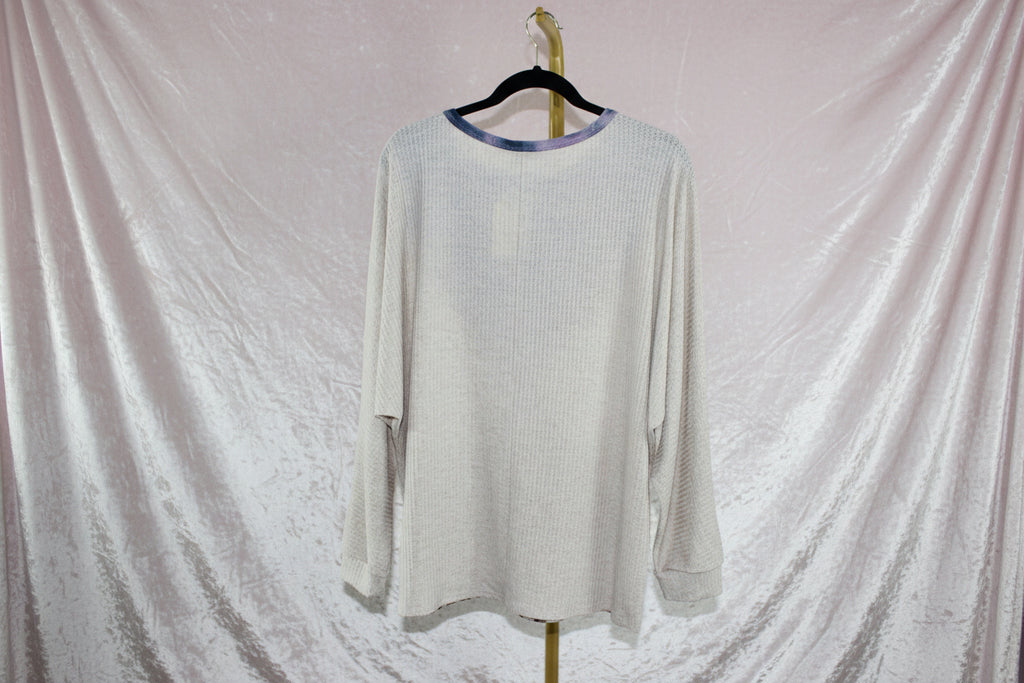 Waffle Knit Color Block Top