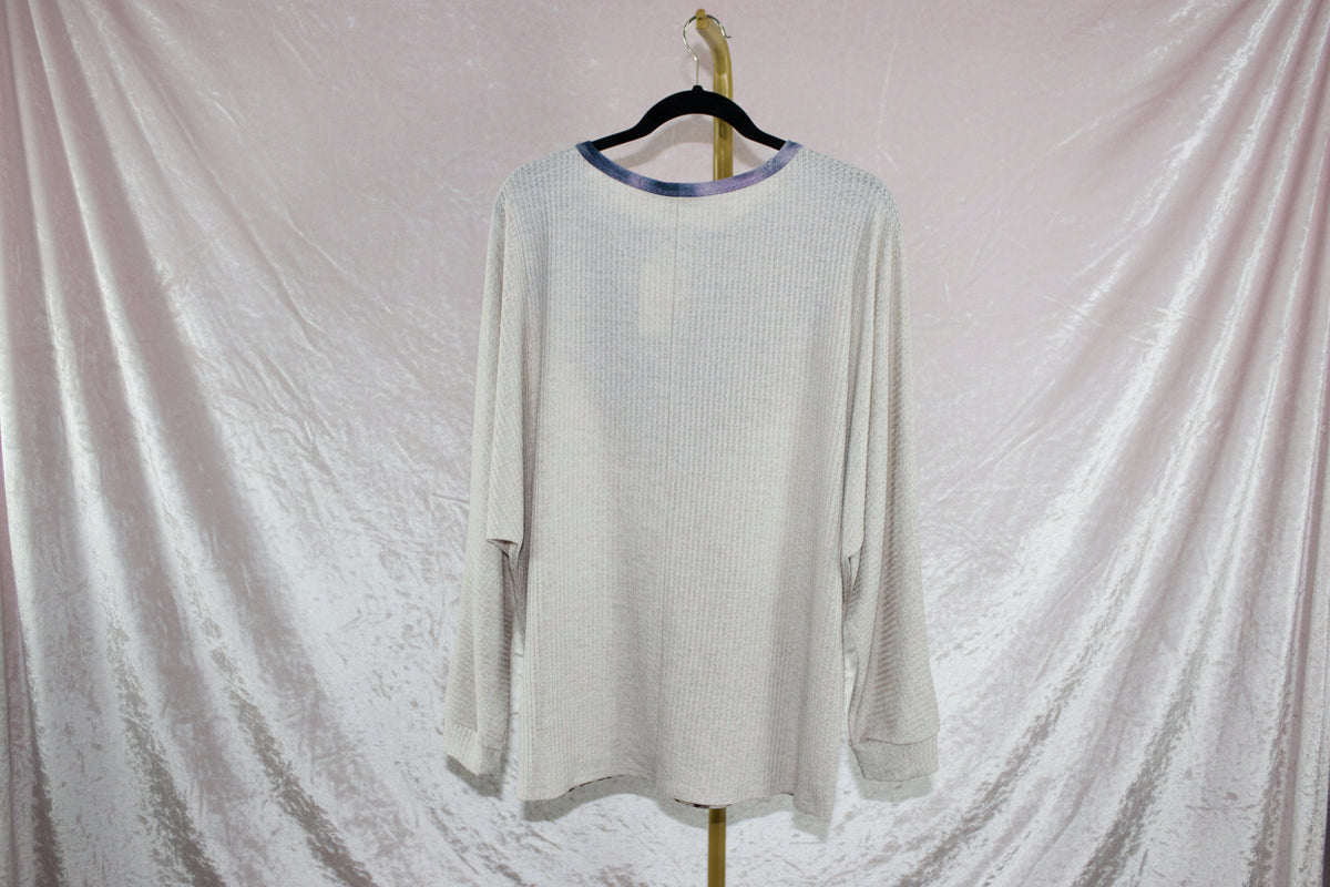 Waffle Knit Color Block Top