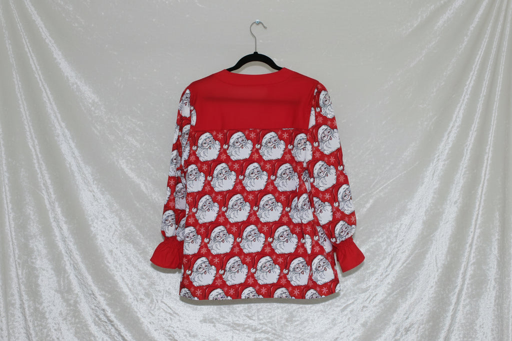 Santa Print Blouse