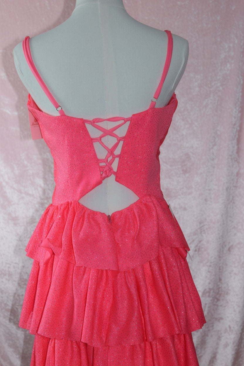 Pink Shimmer Mini Dress with Cutout Details