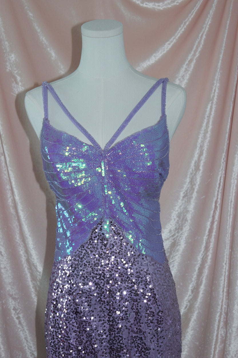 Lilac Sequin Mini Dress