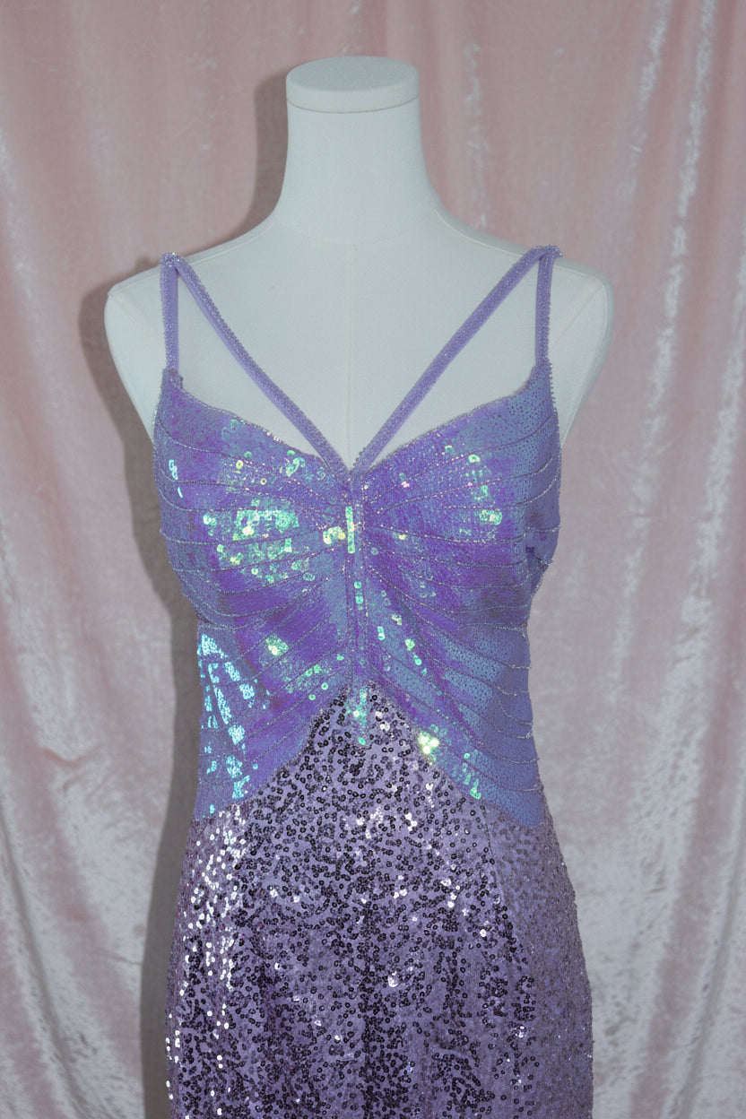 Lilac Sequin Mini Dress