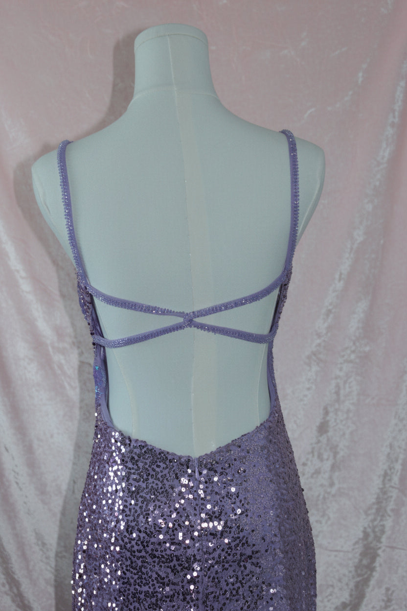 Lilac Sequin Mini Dress