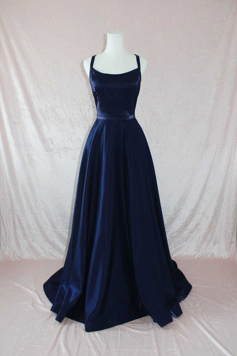 Sherri Hill Style 52457 | Royal Blue Shimmer A-Line Gown