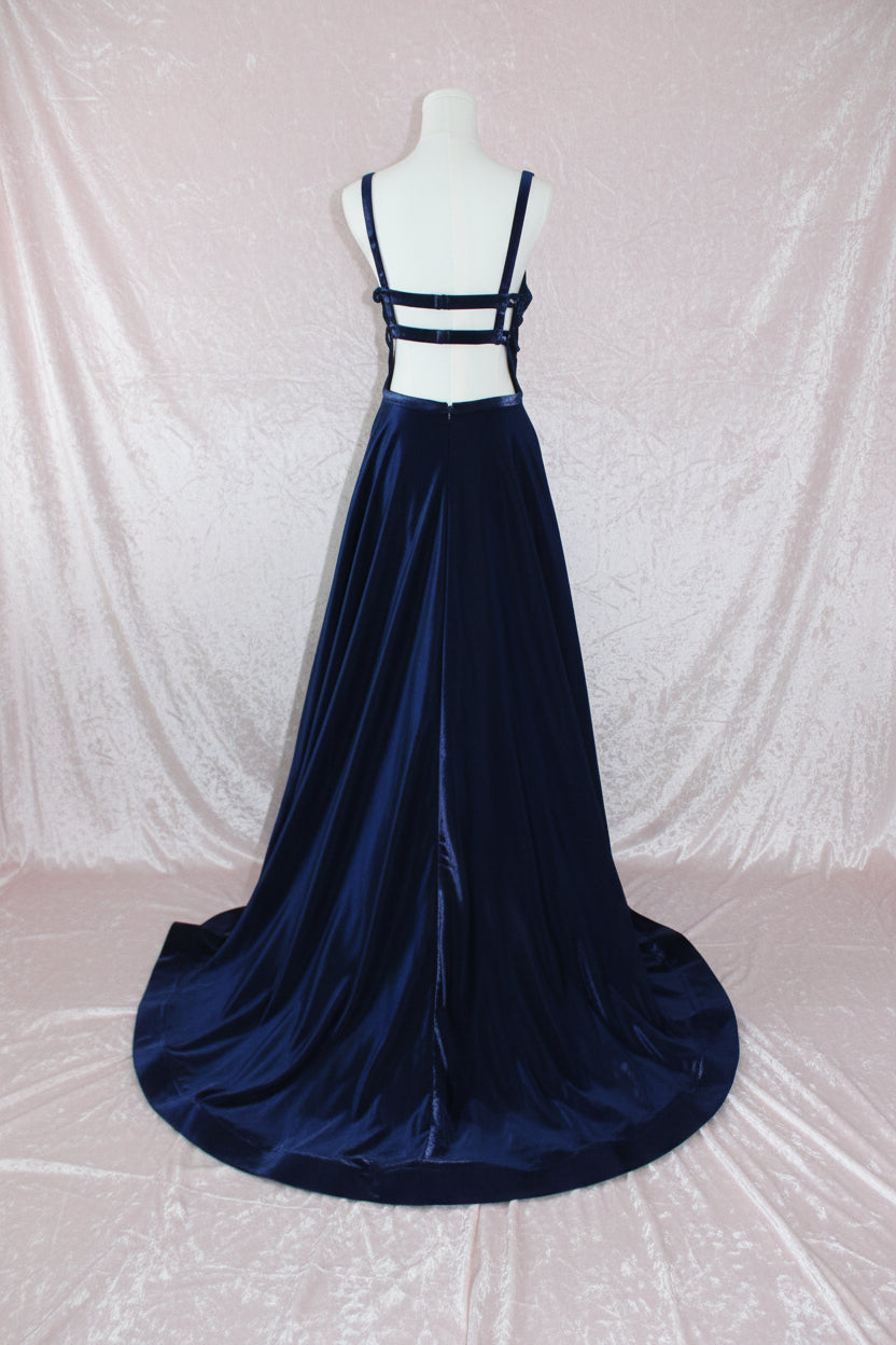 Sherri Hill Style 52457 | Royal Blue Shimmer A-Line Gown