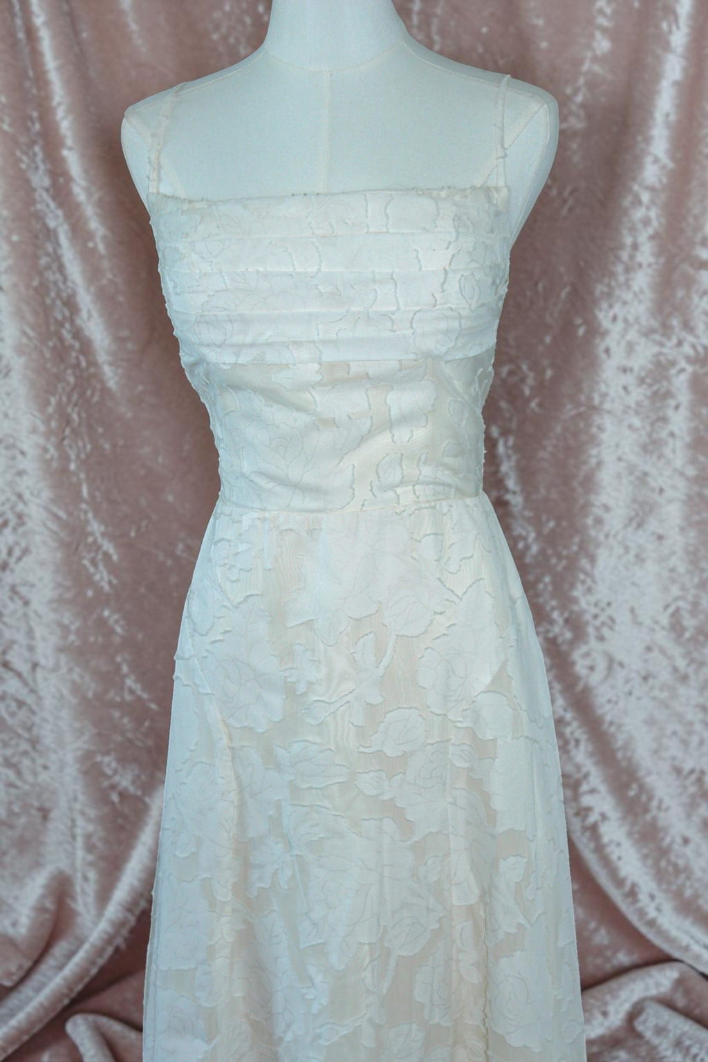 Light Yellow Jacquard Corset-Back Midi Dress
