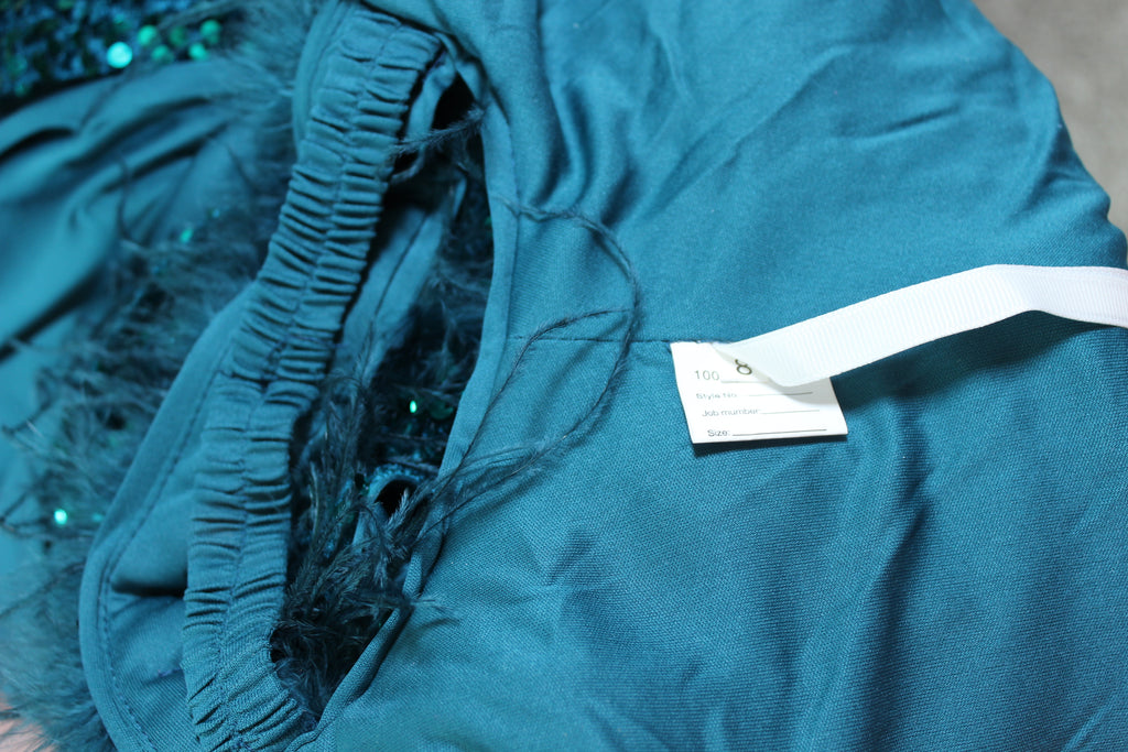 Teal Sequin Velvet Gown