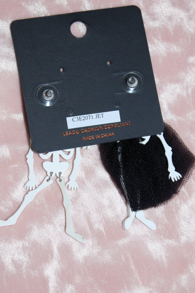 Halloween Skeleton Couple Statement Earrings