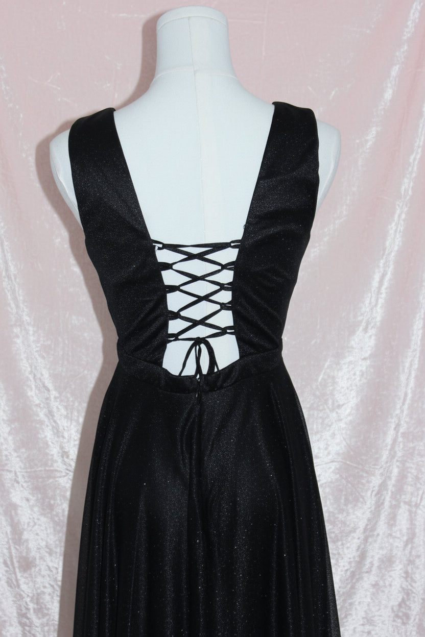 VIP Bridal Black Shimmer Gown