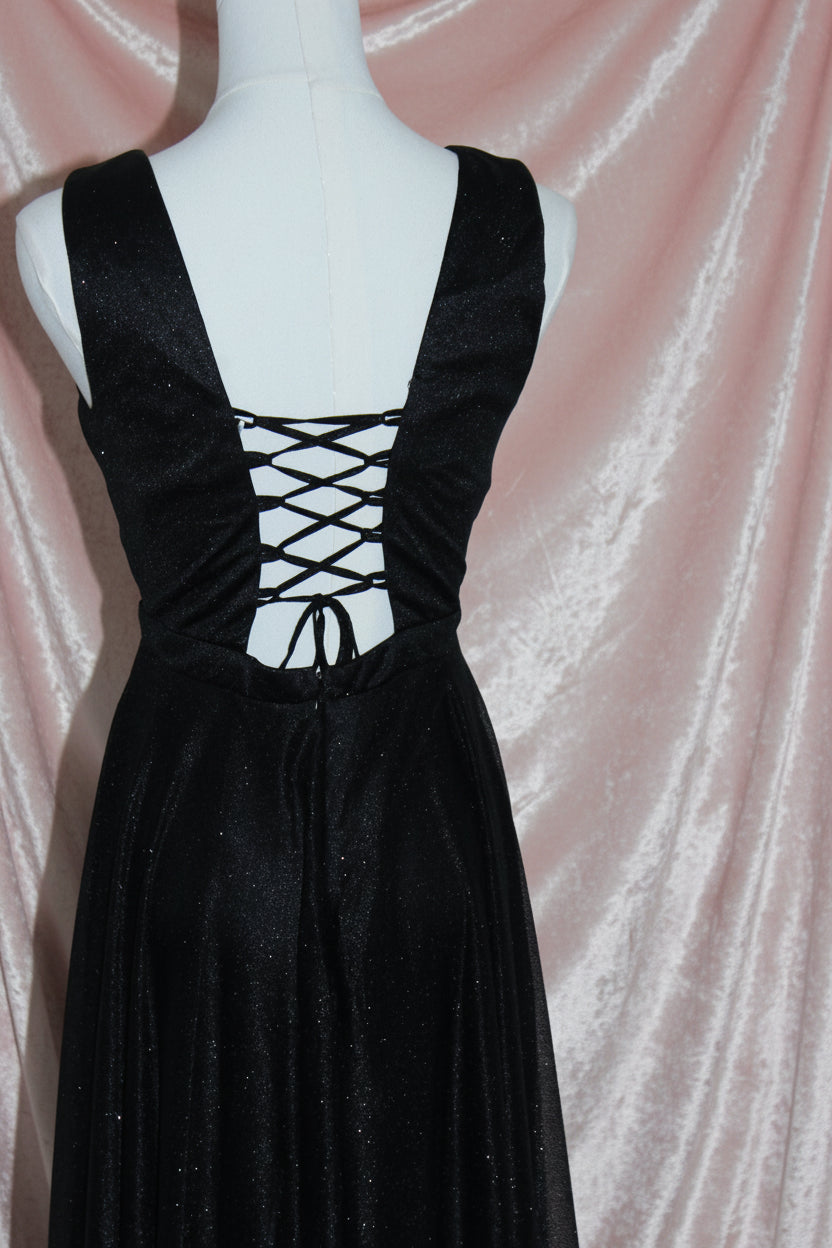 VIP Bridal Black Shimmer Gown