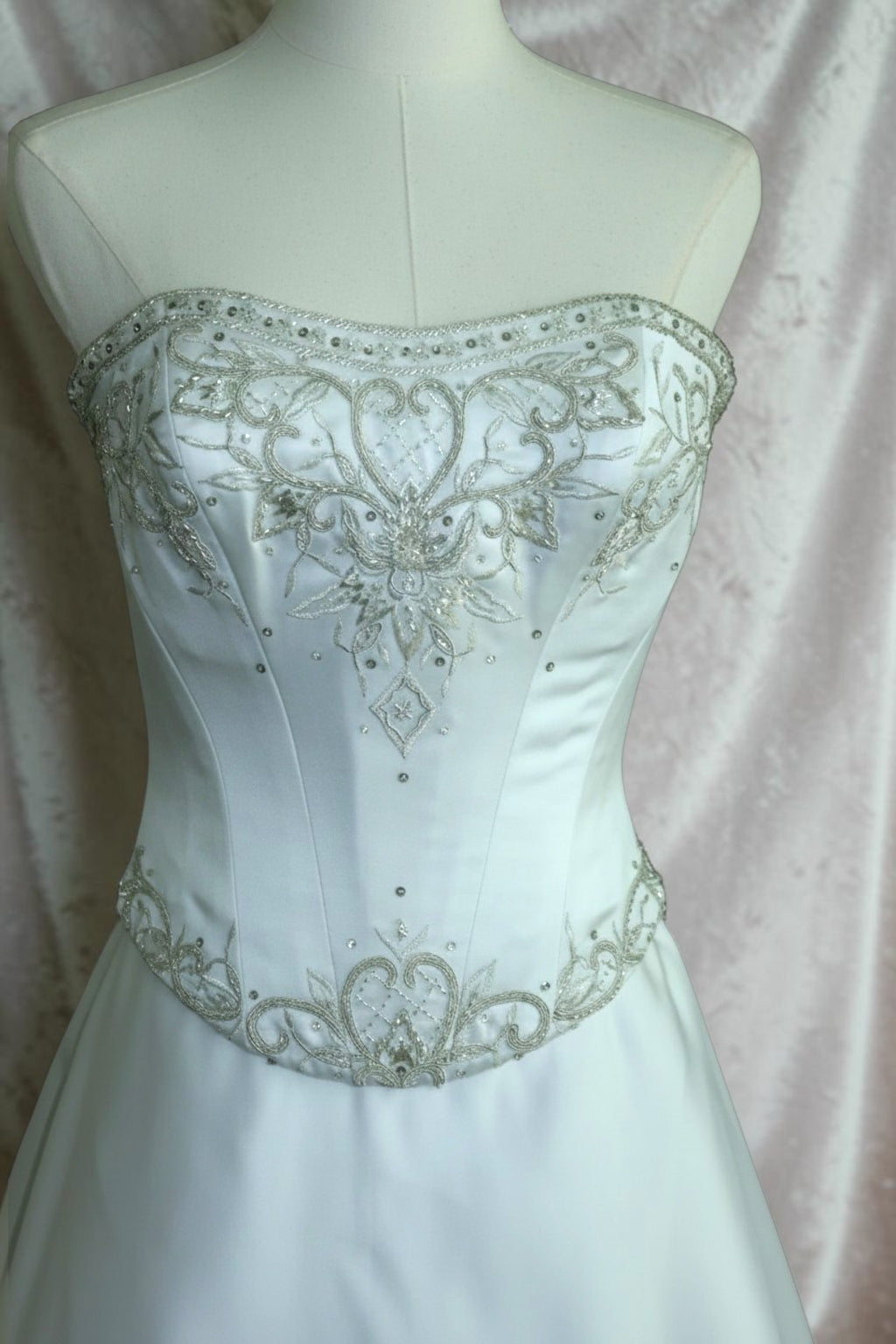 Two Piece White Wedding Gown