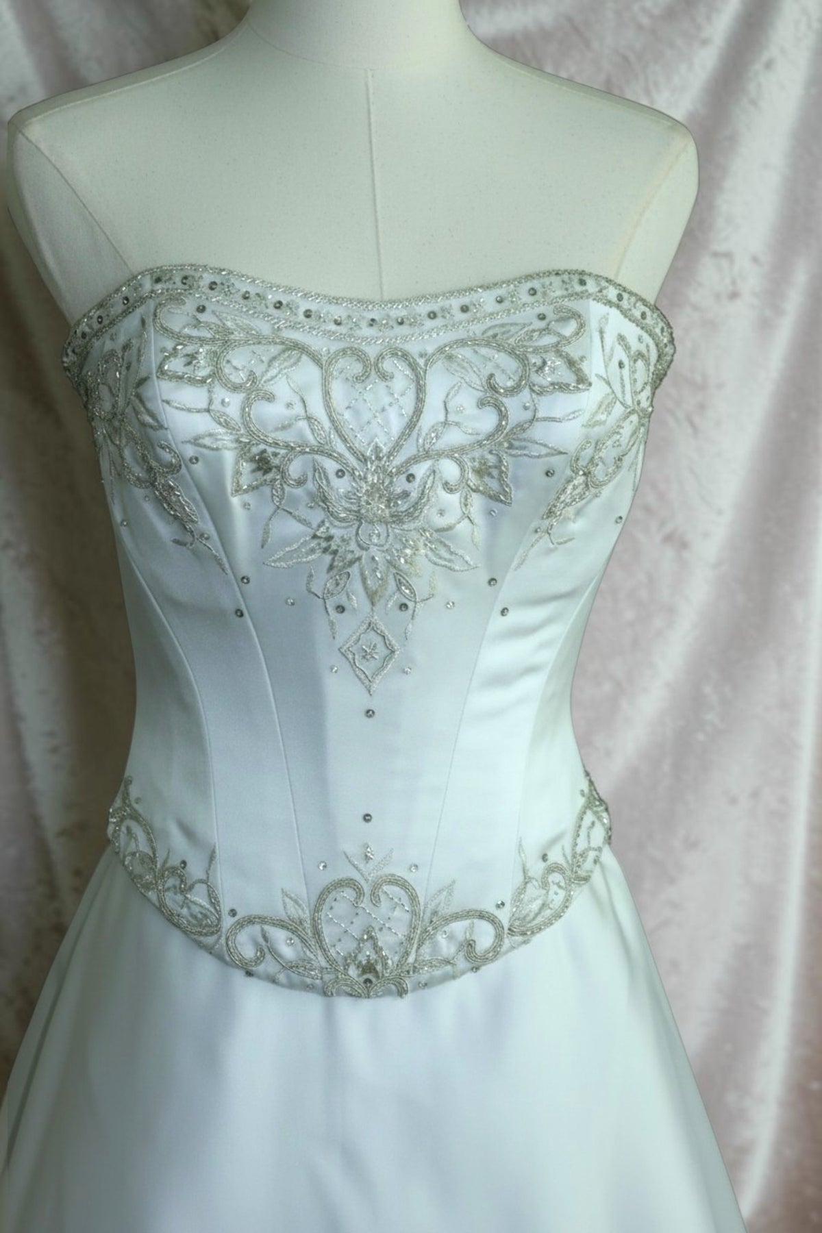 Two Piece White Wedding Gown