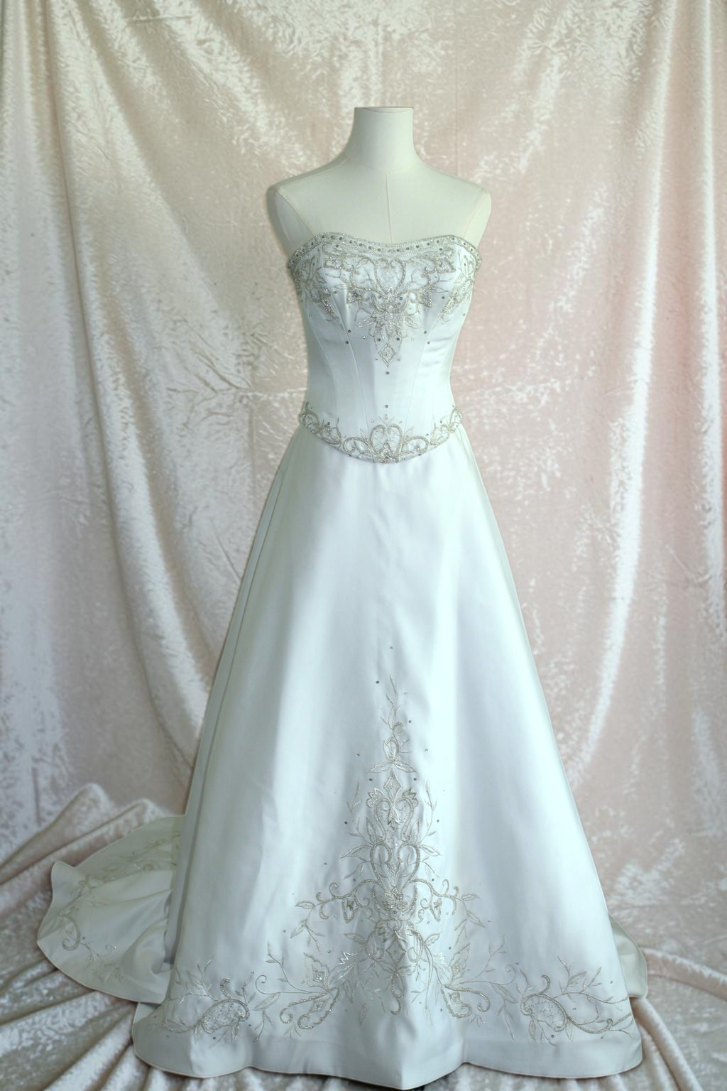 Two Piece White Wedding Gown
