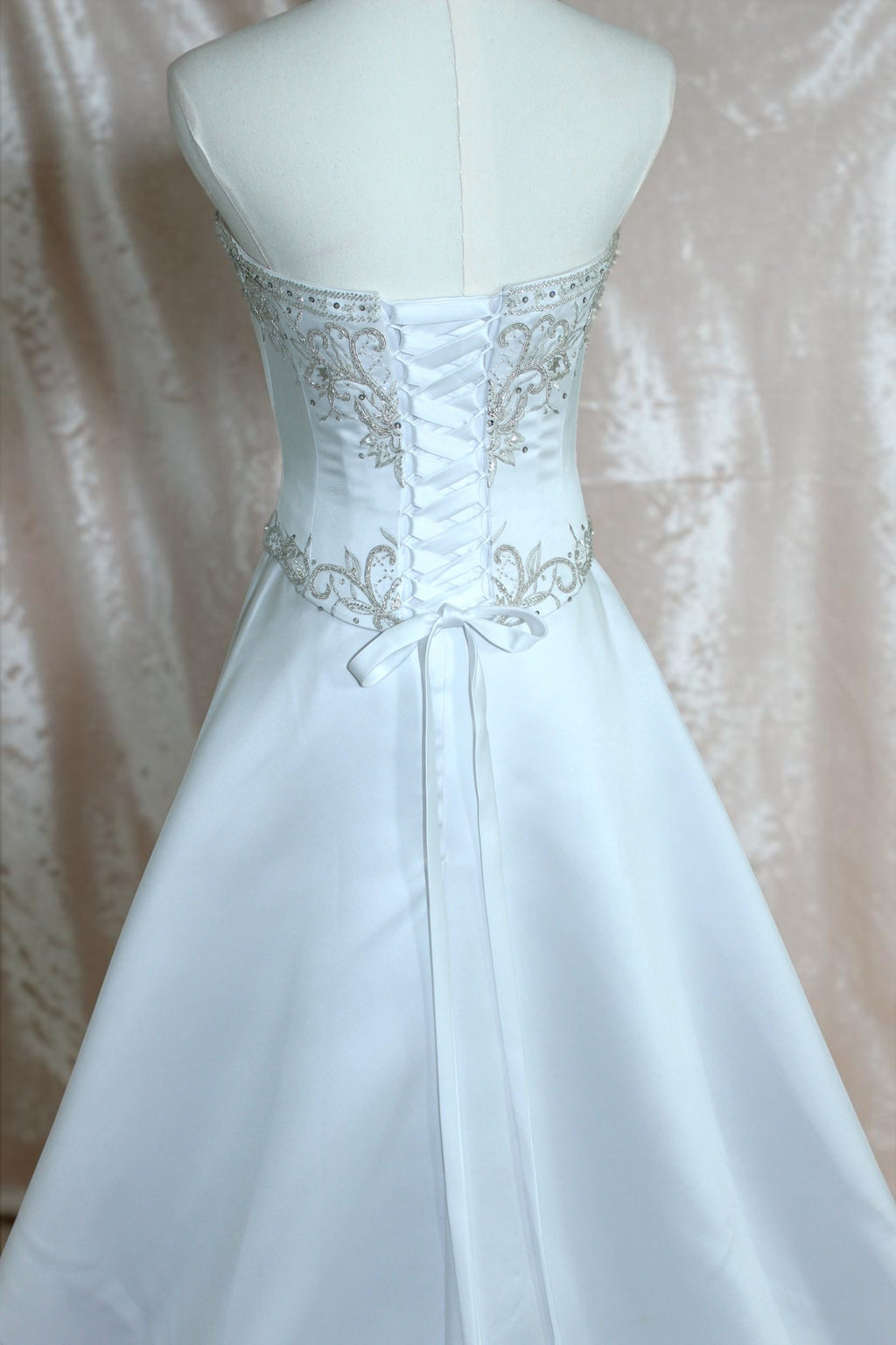 Two Piece White Wedding Gown