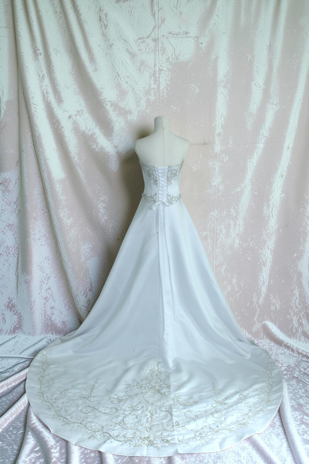 Two Piece White Wedding Gown