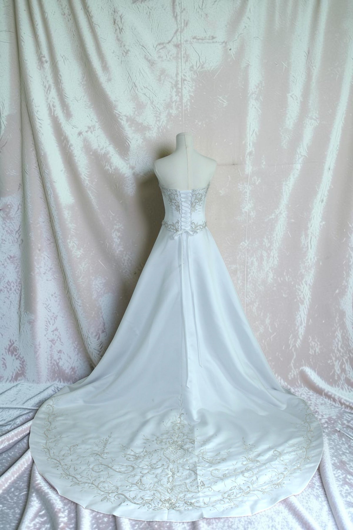 Two Piece White Wedding Gown