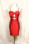 Red Shimmer Cutout Dress