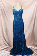 Ocean Blue Sequin Gown