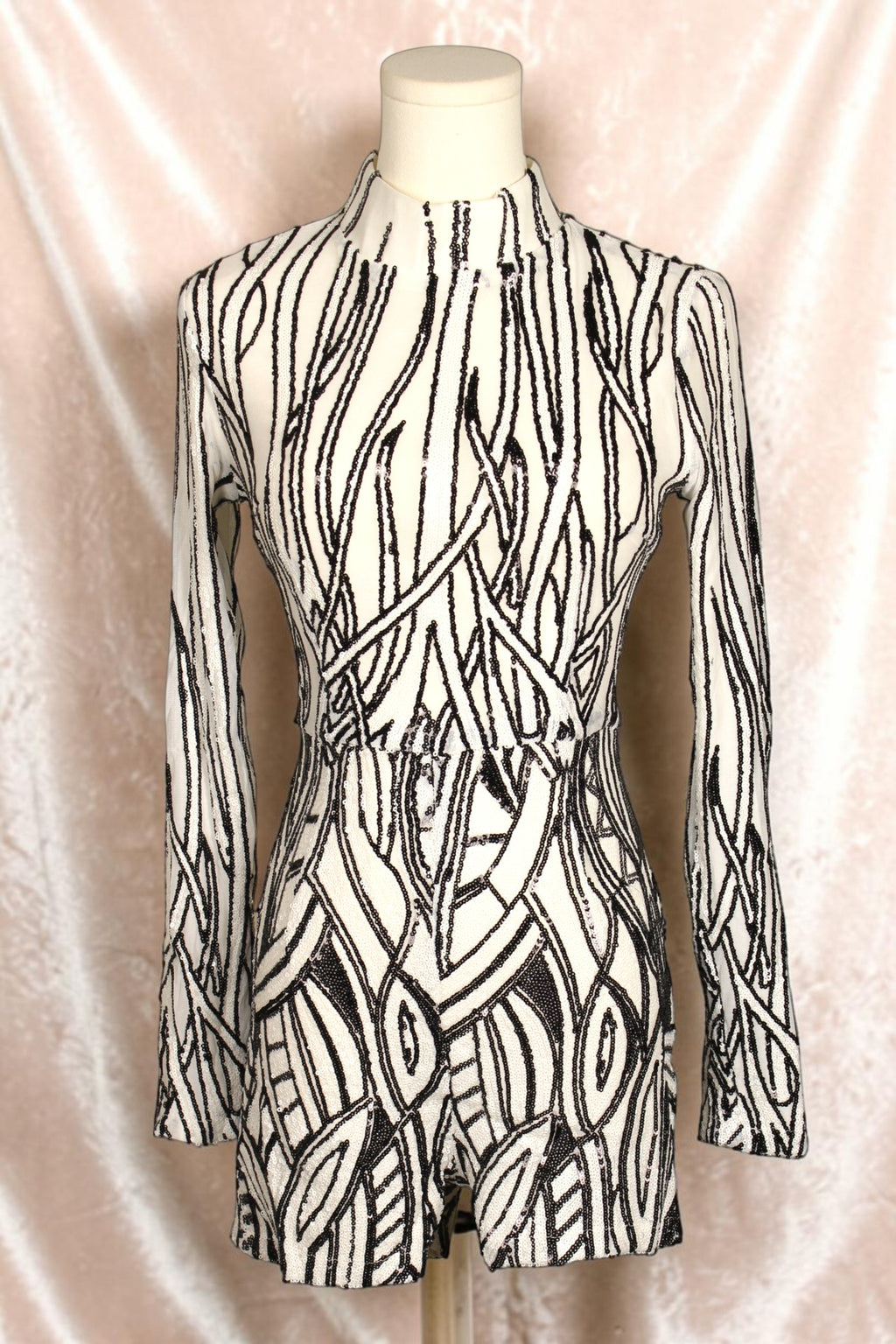 Black & White Sequin Jumpsuit
