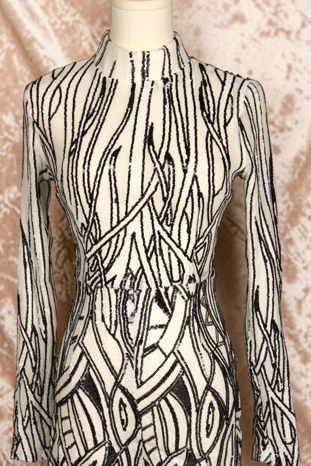 Black & White Sequin Jumpsuit