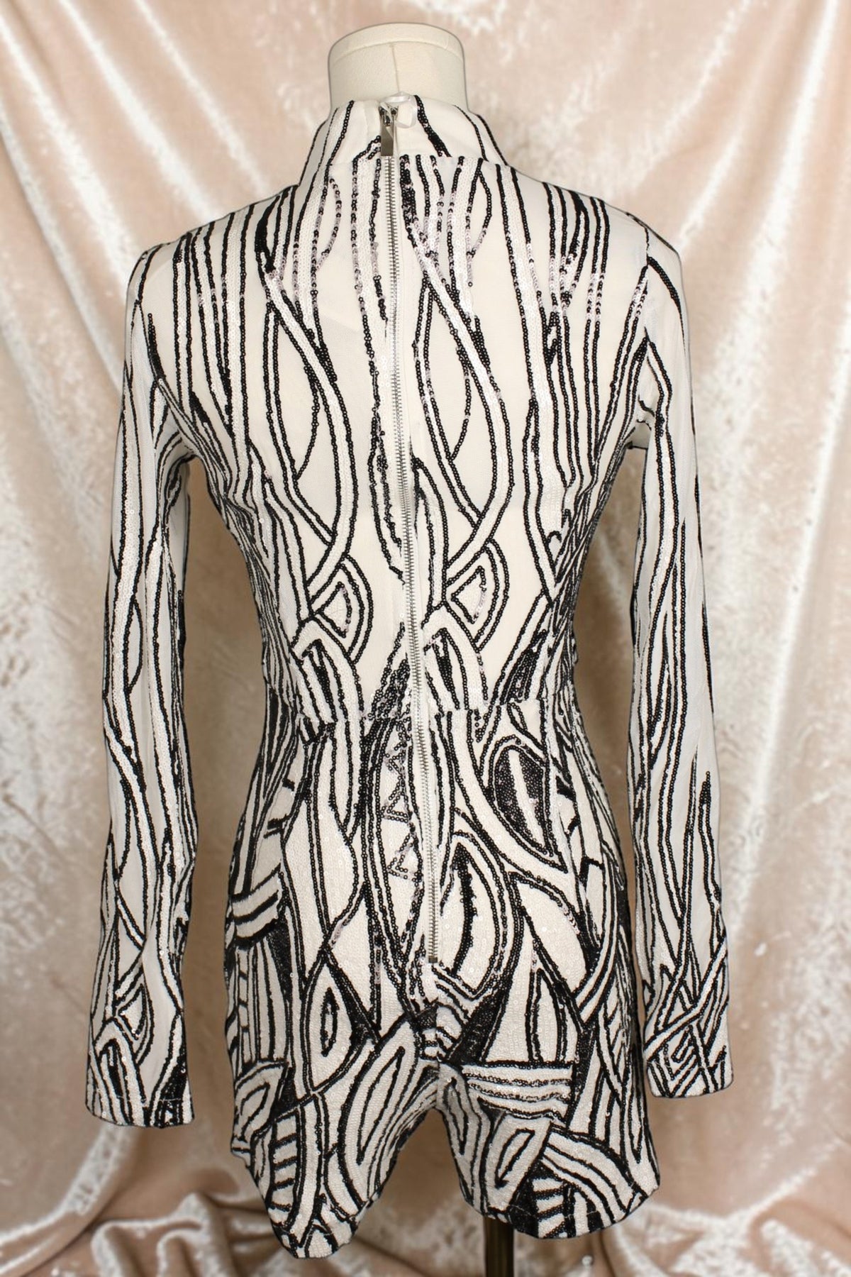 Black & White Sequin Jumpsuit