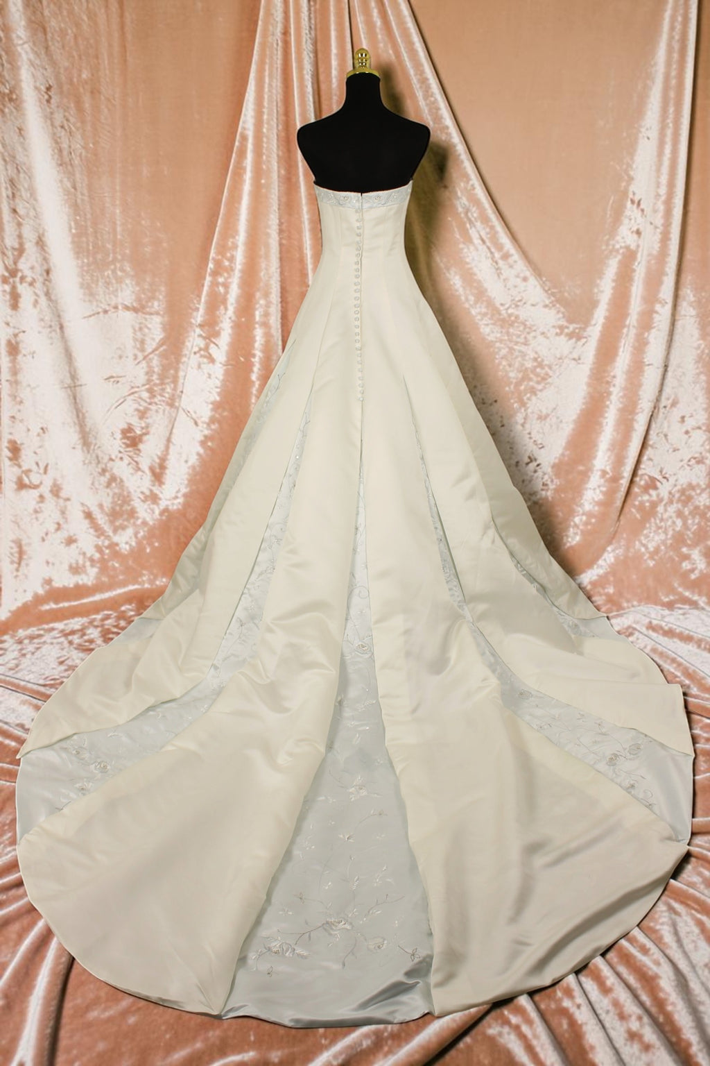 Ivory & Light Blue Wedding Gown