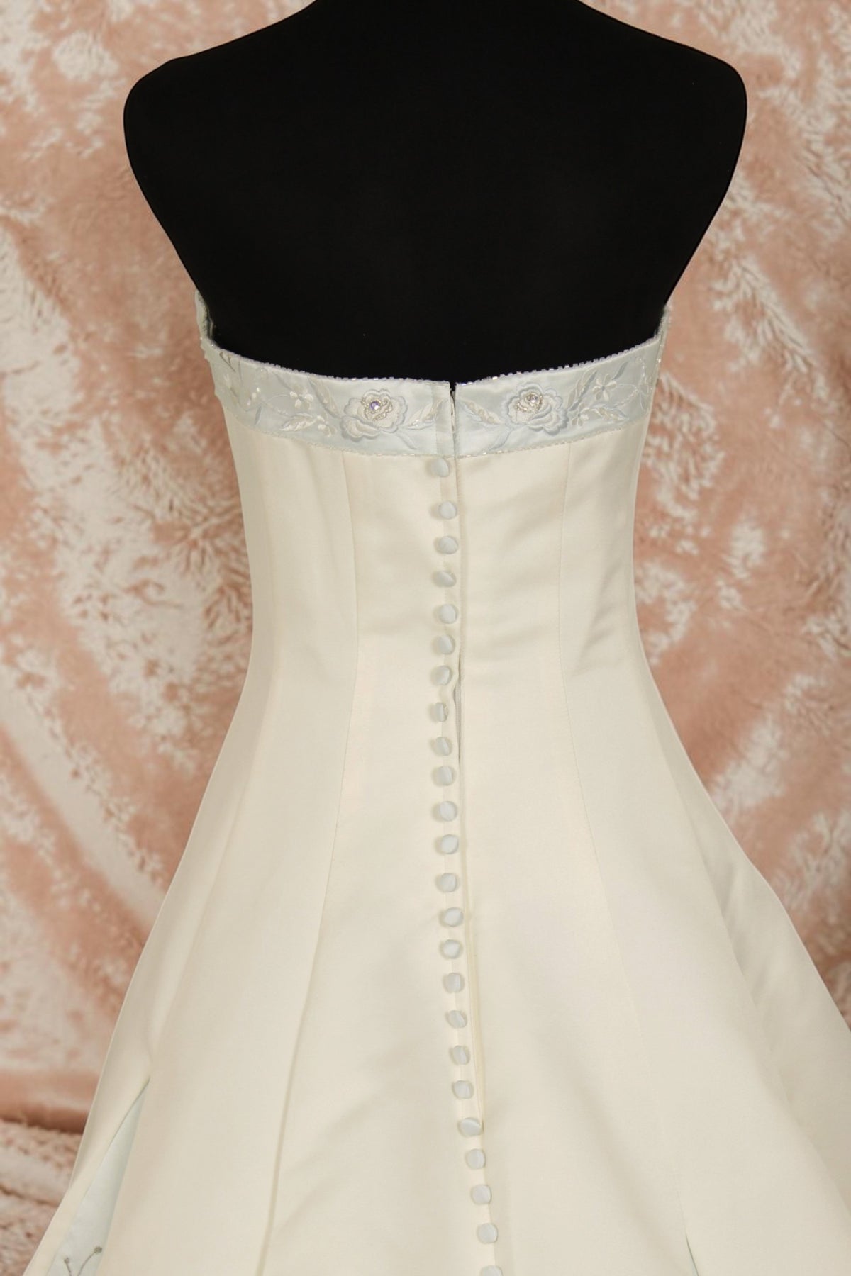 Ivory & Light Blue Wedding Gown