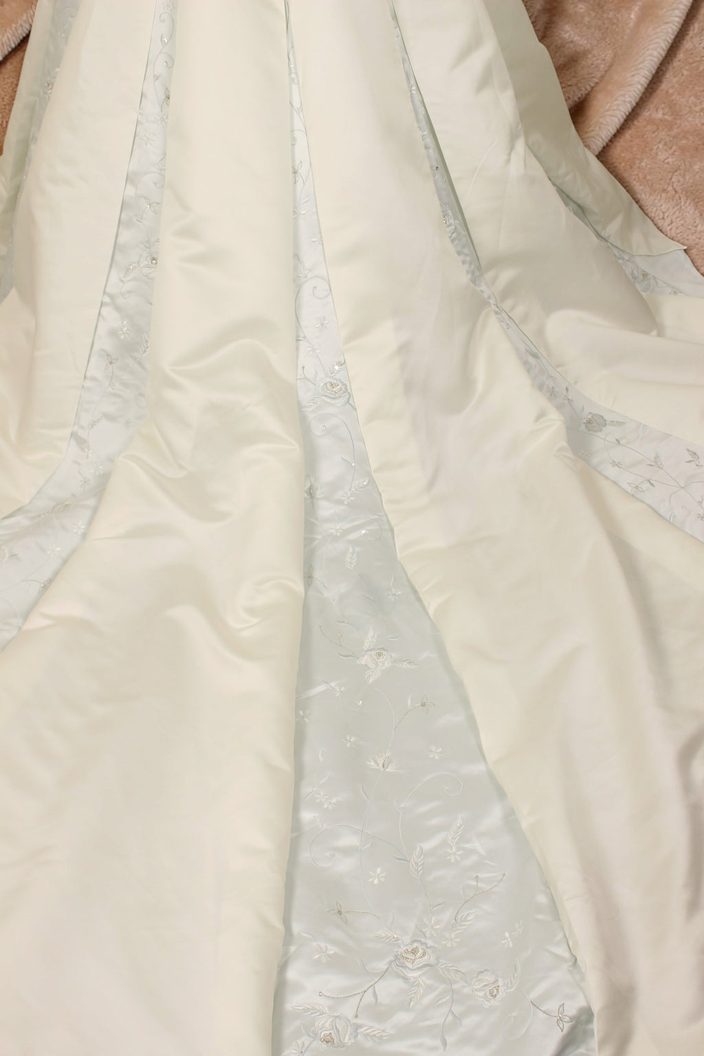 Ivory & Light Blue Wedding Gown