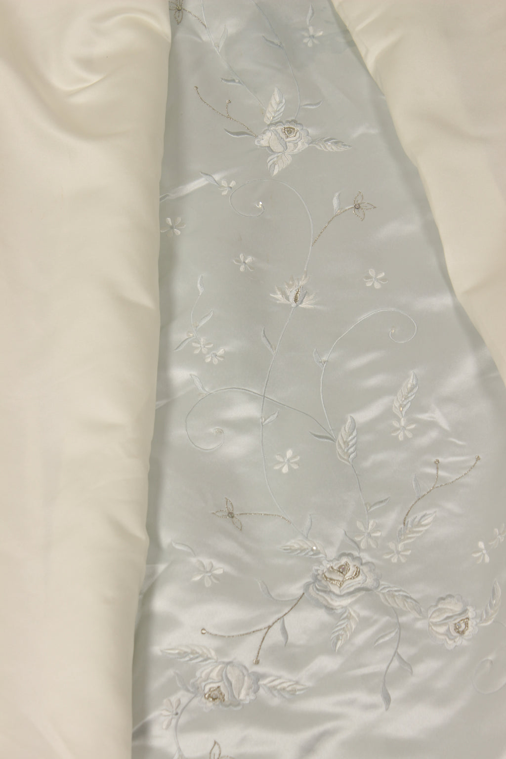 Ivory & Light Blue Wedding Gown
