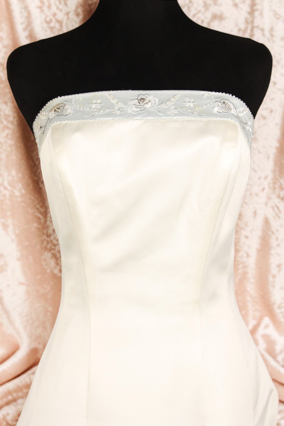 Ivory & Light Blue Wedding Gown