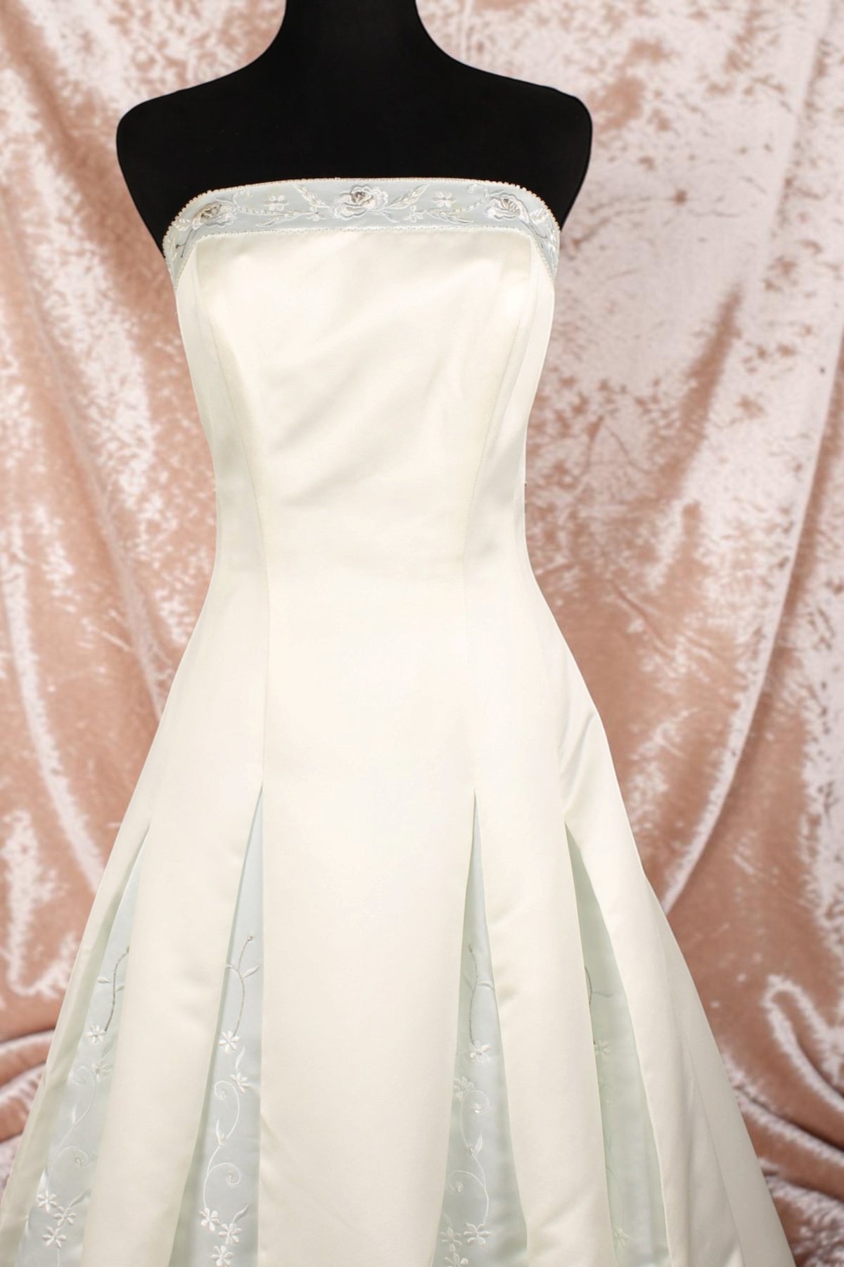Ivory & Light Blue Wedding Gown