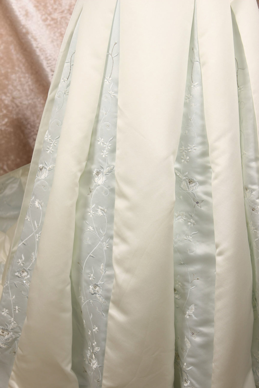 Ivory & Light Blue Wedding Gown