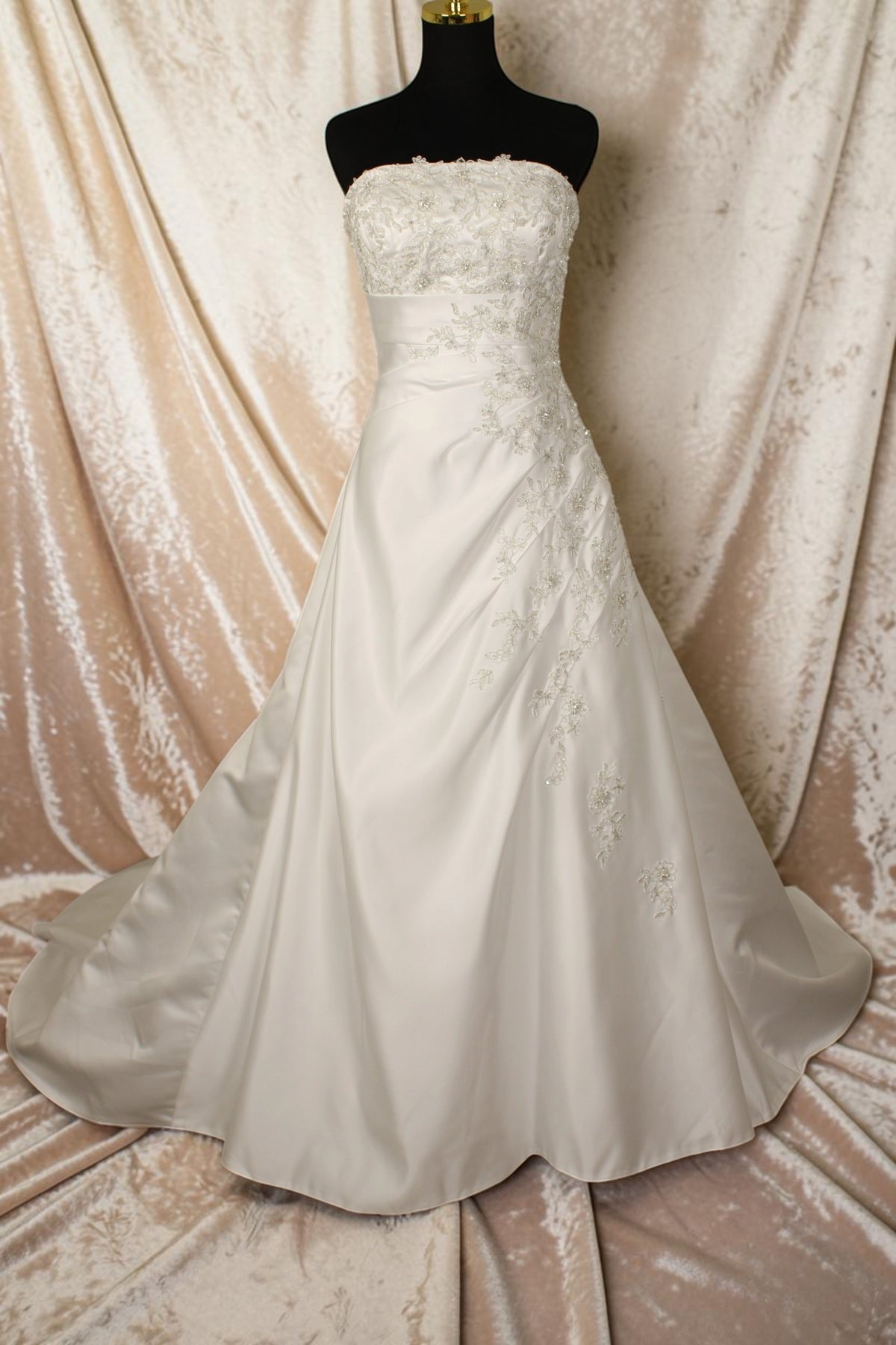 White/Silver Beaded Wedding Gown