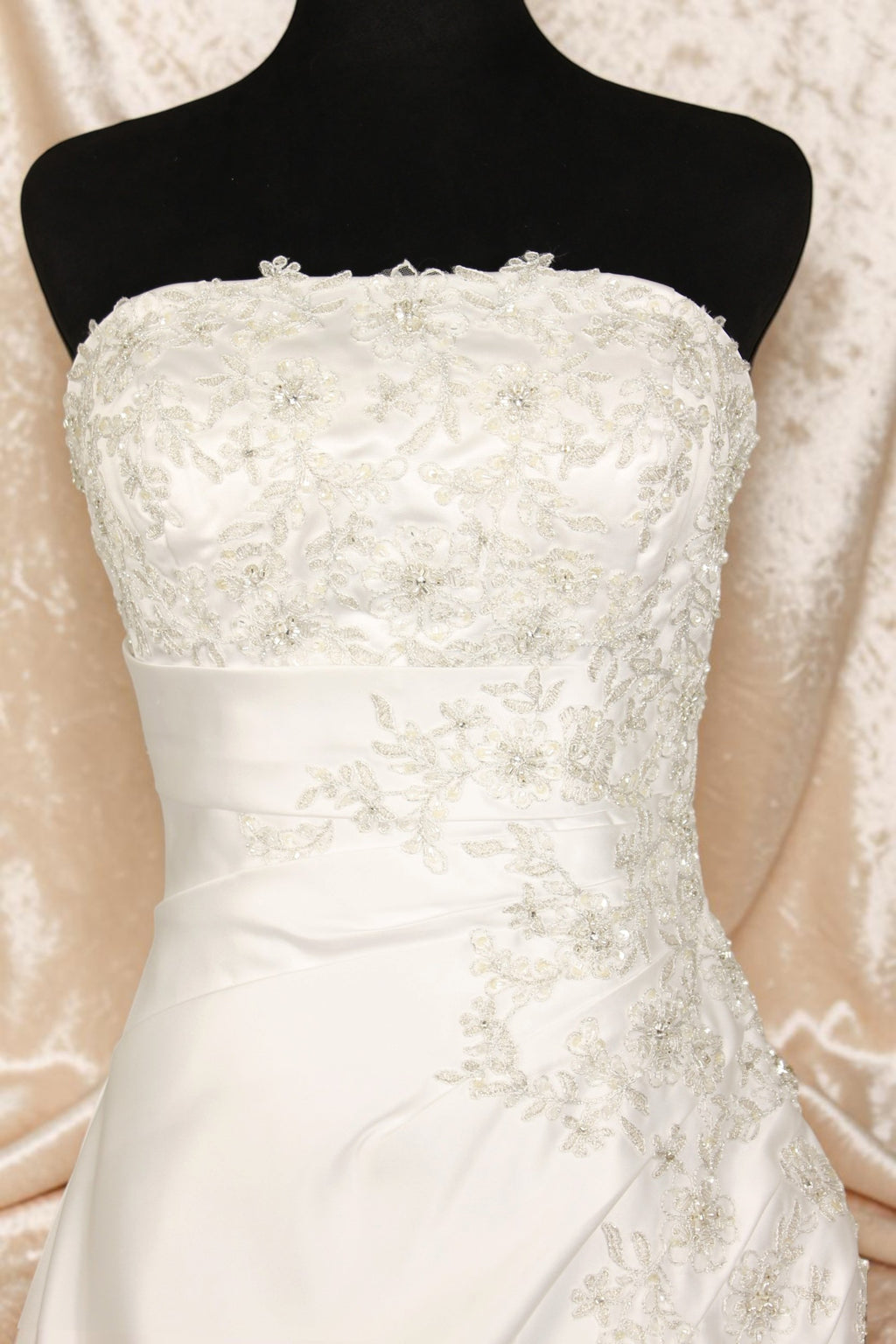 White/Silver Beaded Wedding Gown