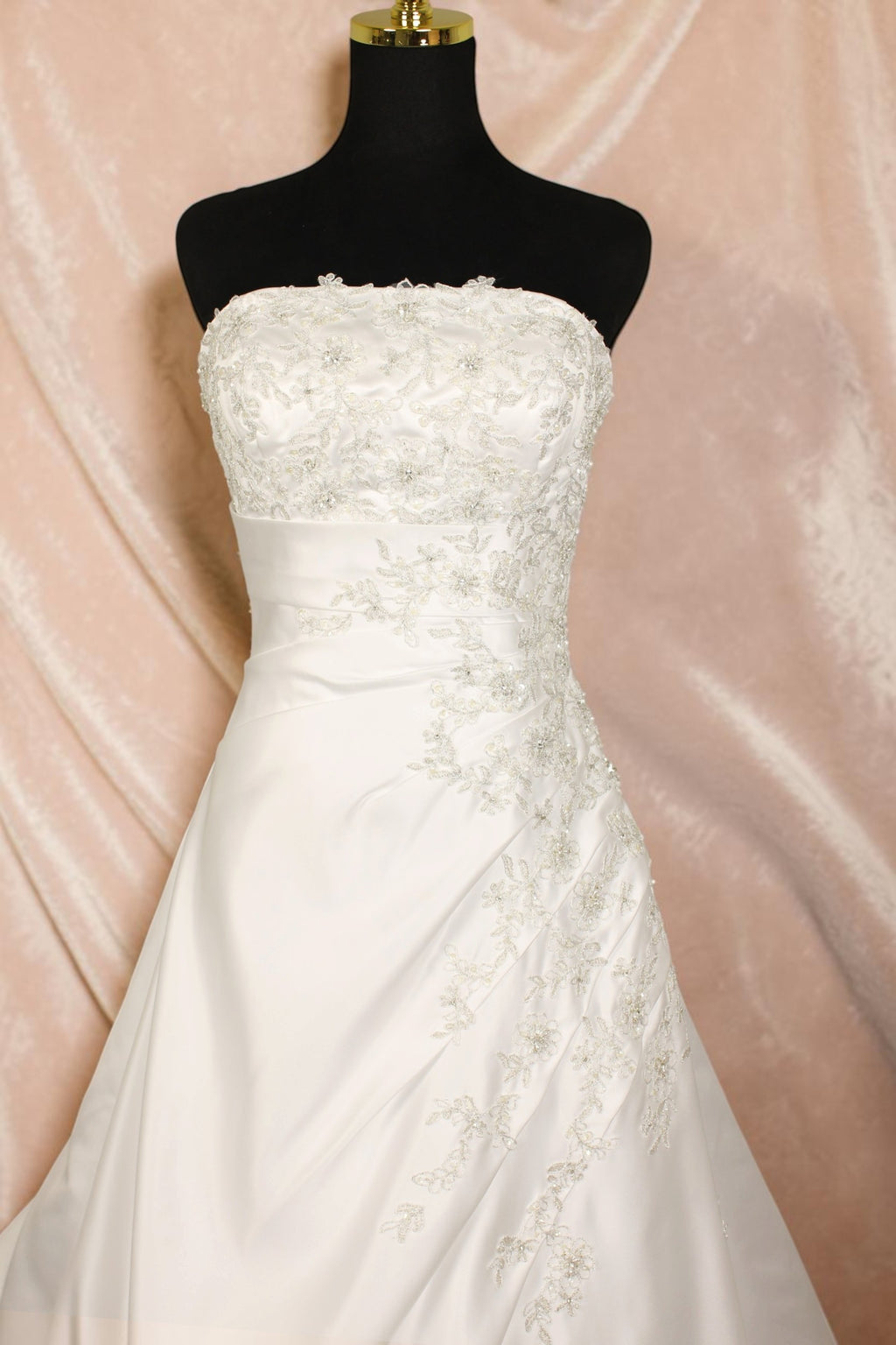White/Silver Beaded Wedding Gown