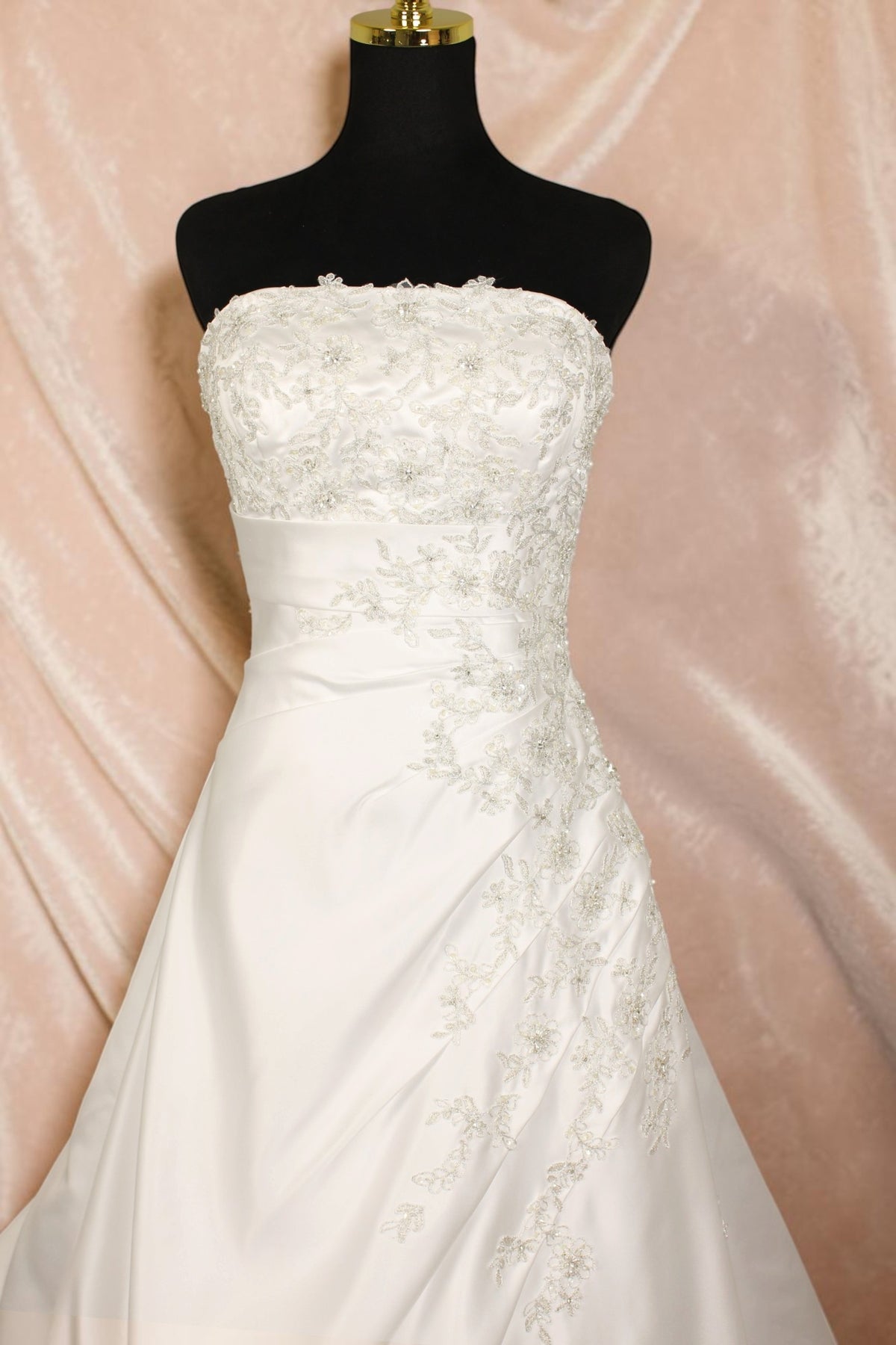 White/Silver Beaded Wedding Gown