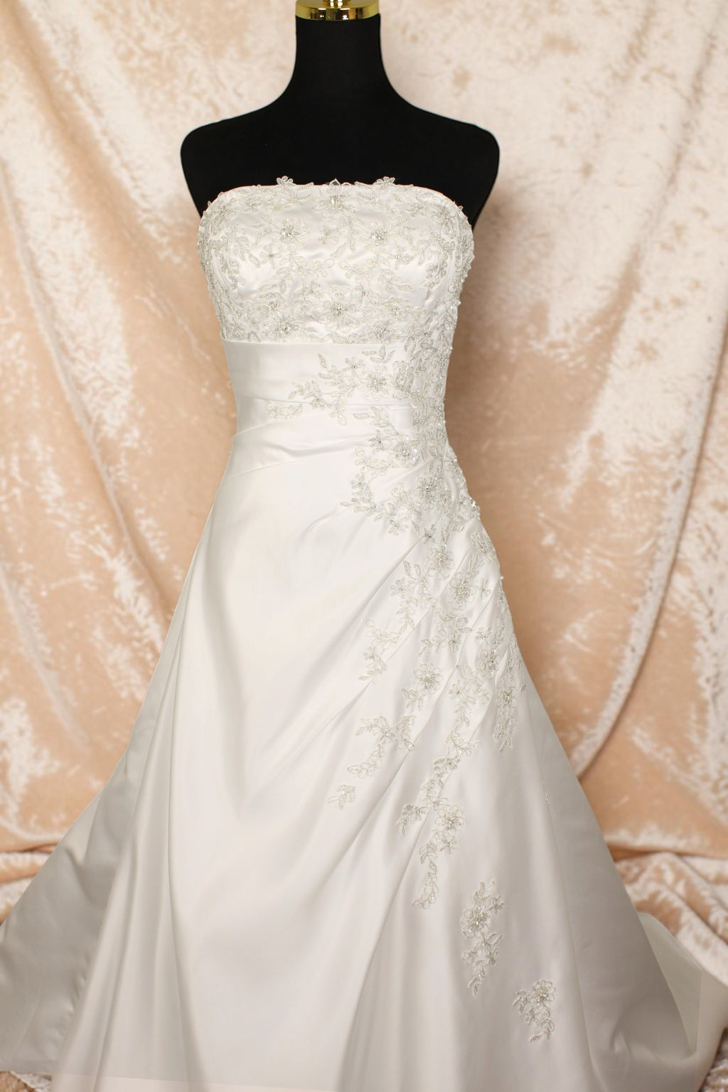 White/Silver Beaded Wedding Gown