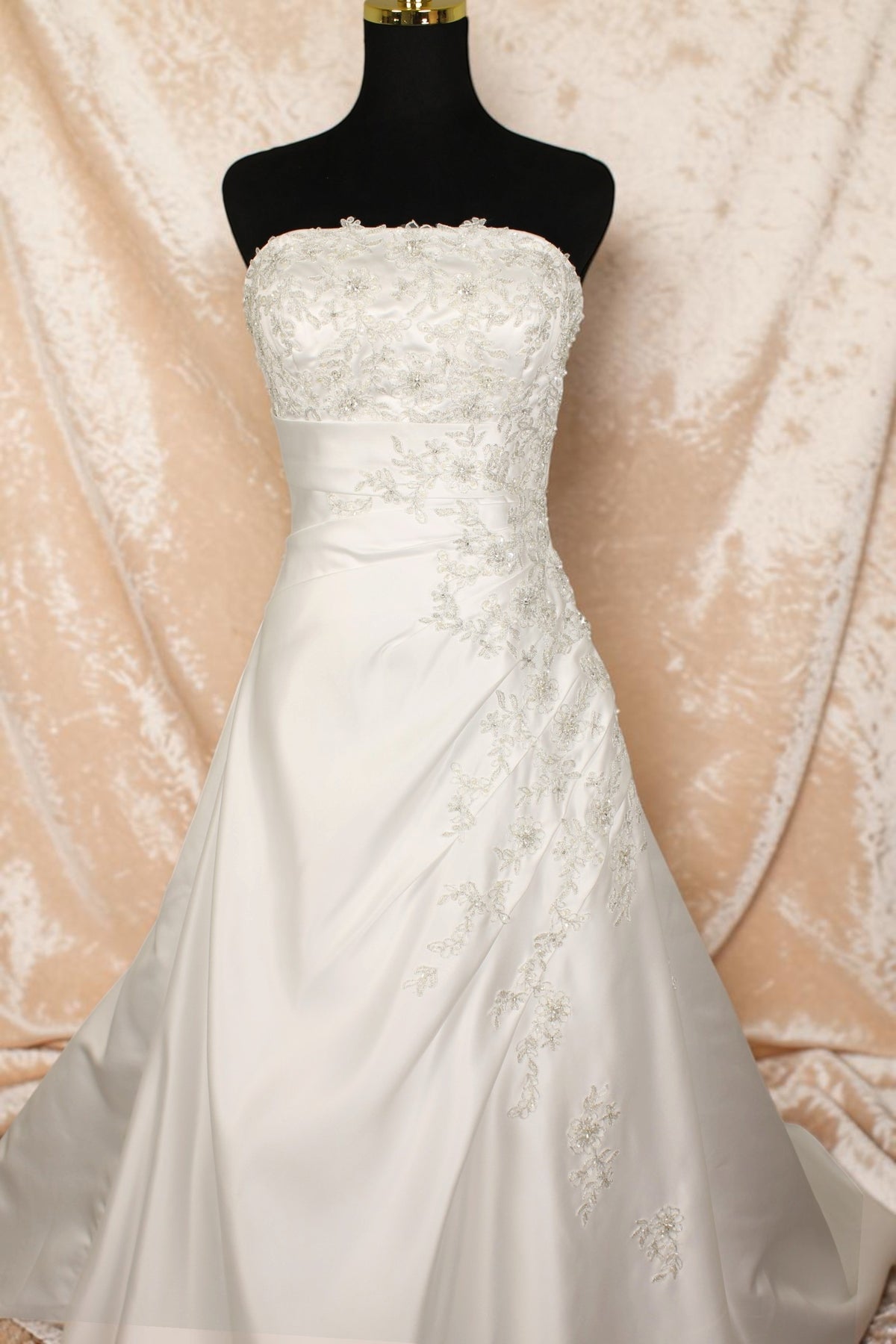 White/Silver Beaded Wedding Gown