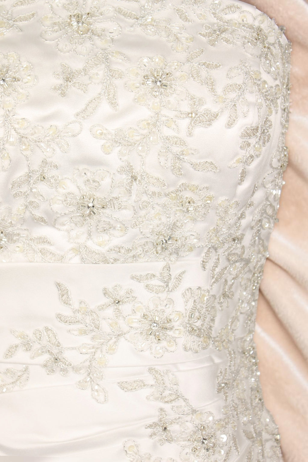 White/Silver Beaded Wedding Gown