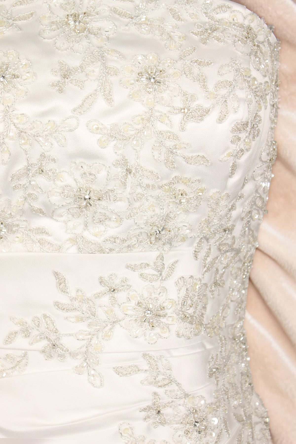 White/Silver Beaded Wedding Gown