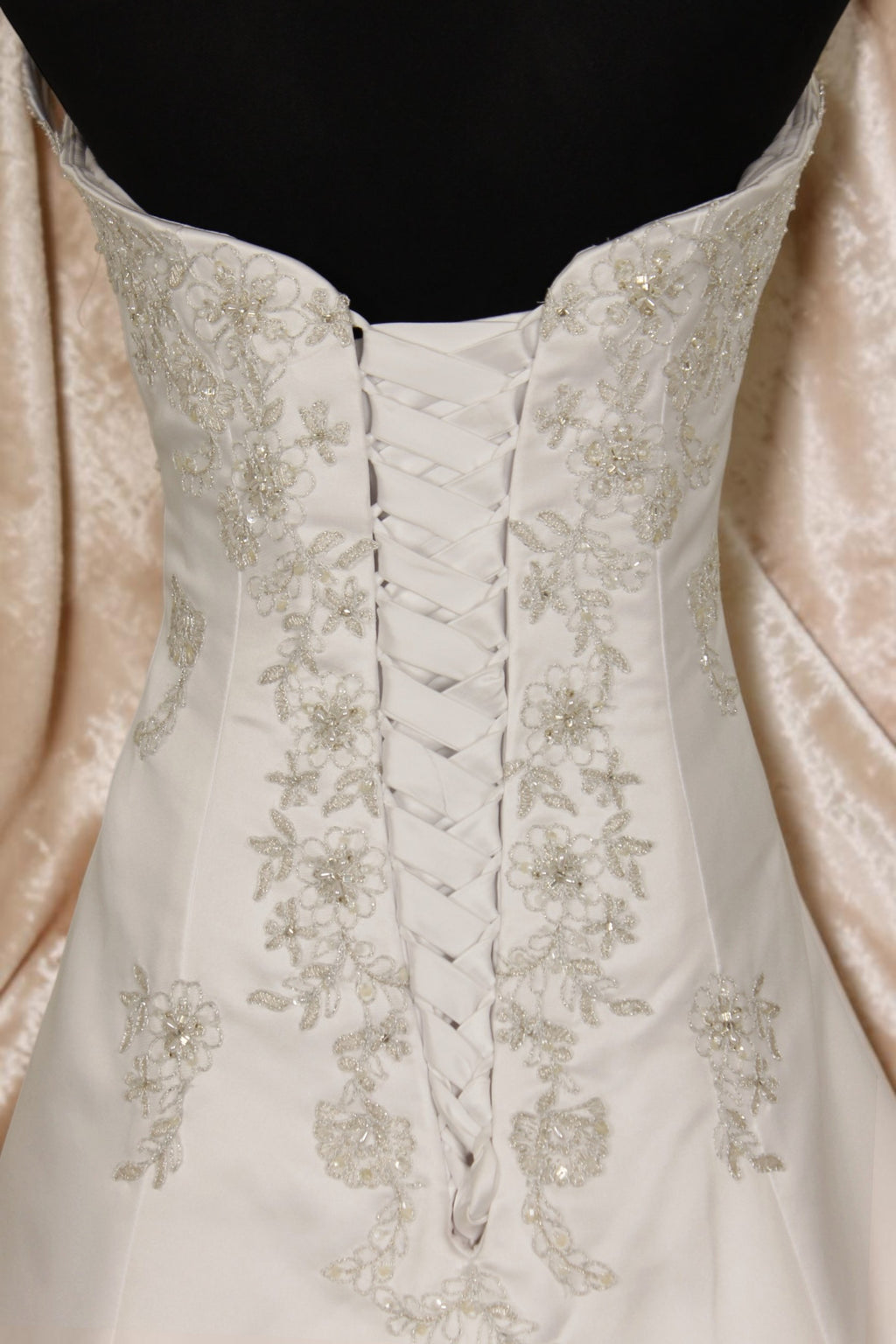 White/Silver Beaded Wedding Gown