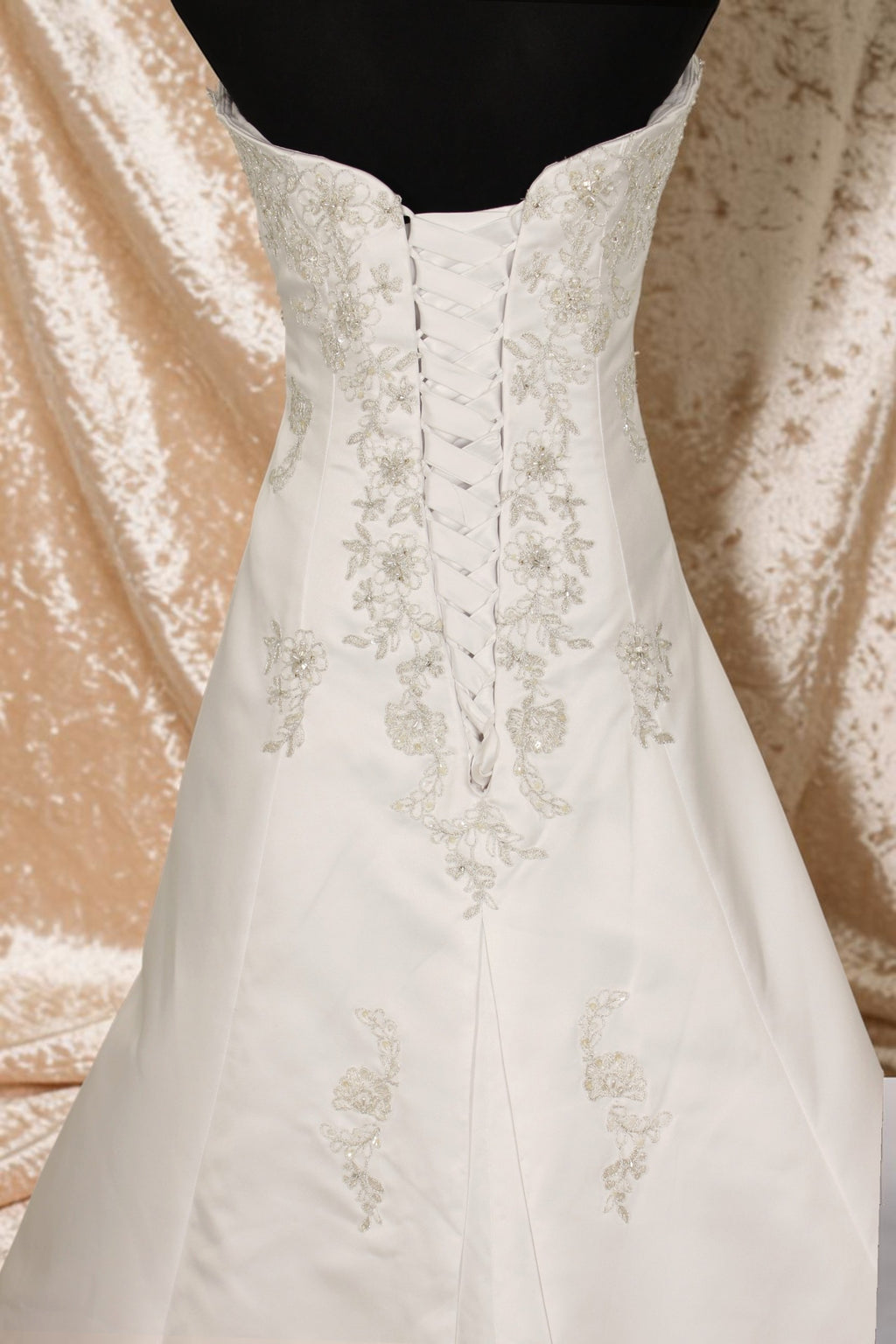 White/Silver Beaded Wedding Gown