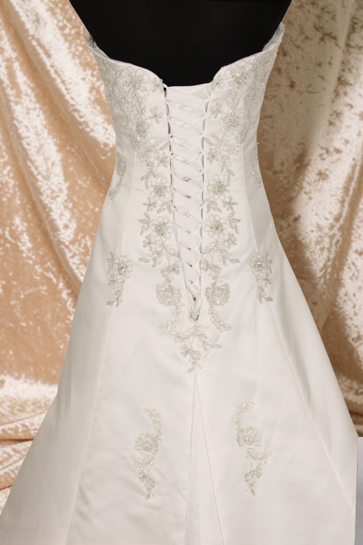 White/Silver Beaded Wedding Gown