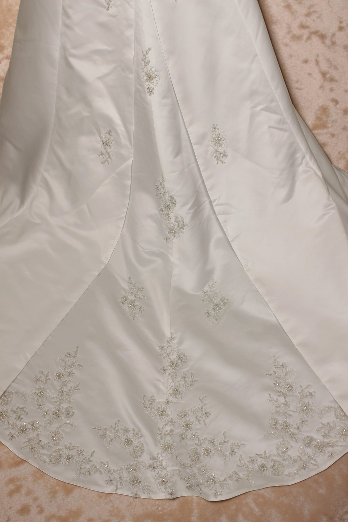 White/Silver Beaded Wedding Gown