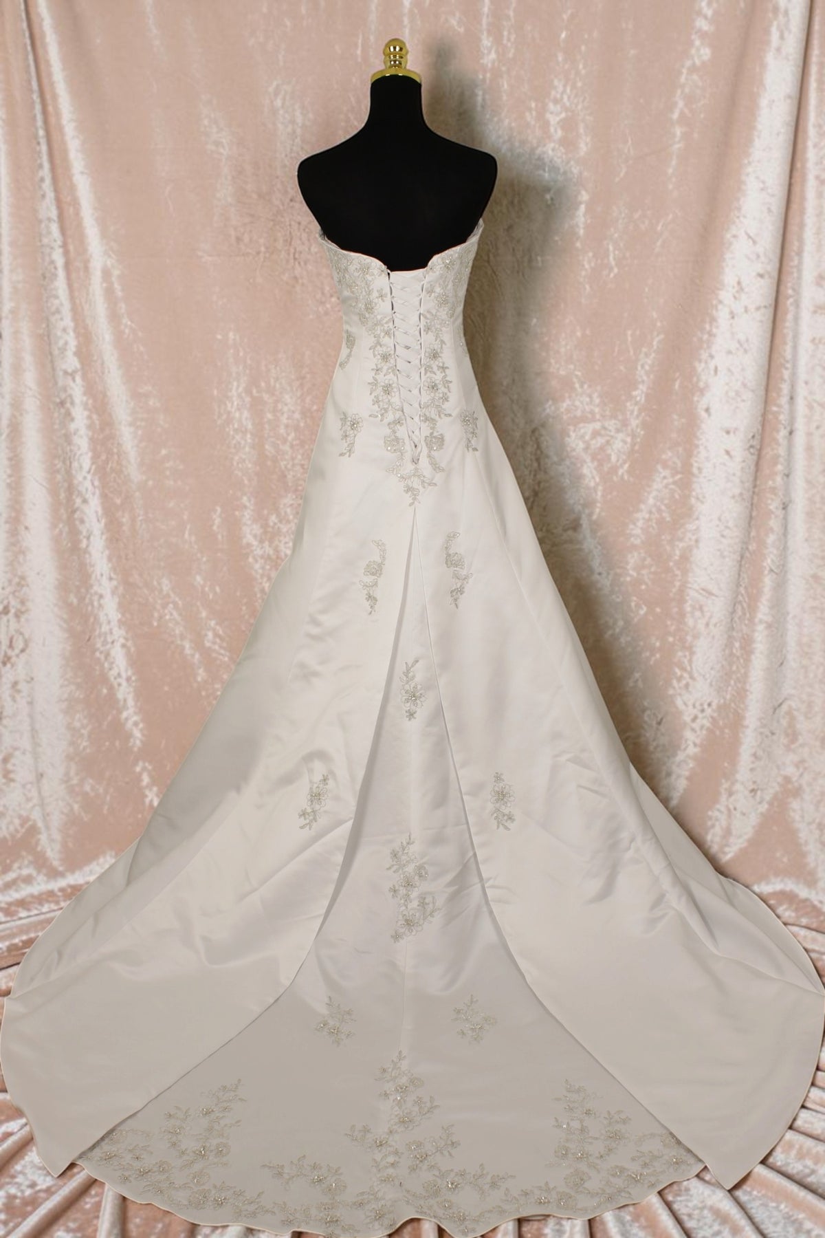 White/Silver Beaded Wedding Gown