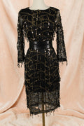 Black & Gold Sequin Party Dress